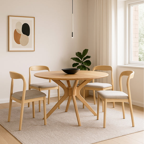 York: Round Dining Setting Ellie Chair Natural