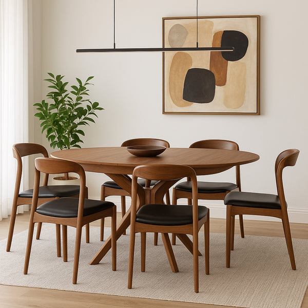 York: Round Dining Setting Ellie Chair Walnut