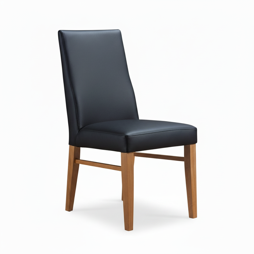 Zack : Dining Chair Black Leather