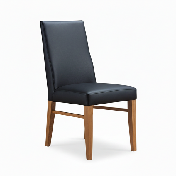 Zack : Dining Chair Black Leather