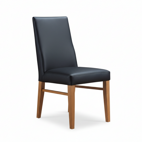 Zack : Dining Chair Black Leather