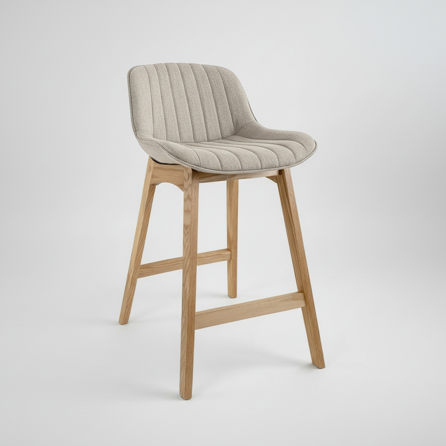 Zoe : Bar Stool Beige Fabric