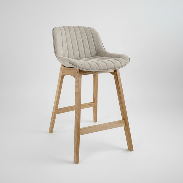 Zoe : Bar Stool Beige Fabric
