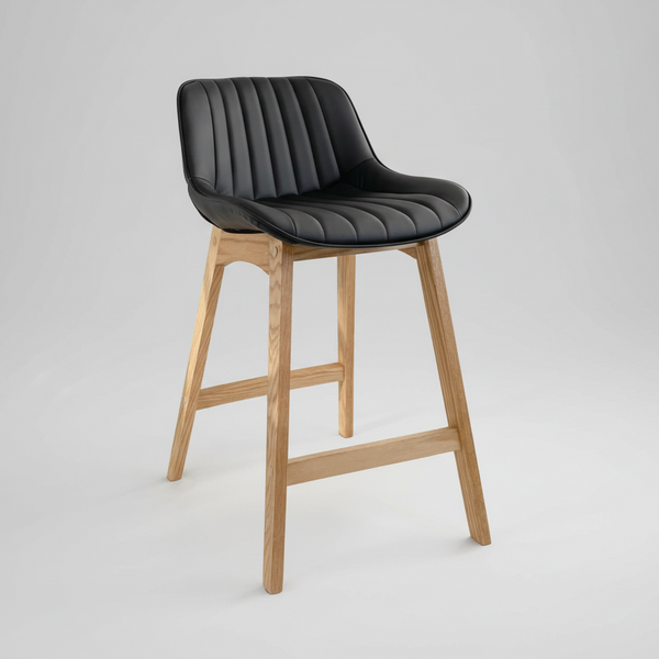 Zoe : Bar Stool Black Pu Seat