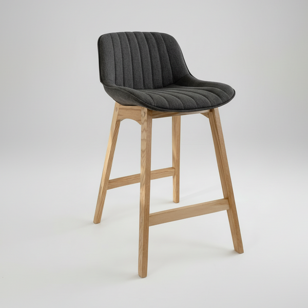 Zoe : Bar Stool Charcoal Fabric