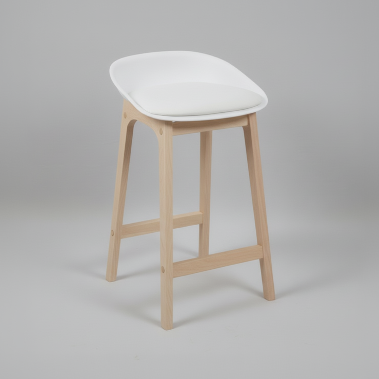 Loire : Bar Stool Oak with White Seat
