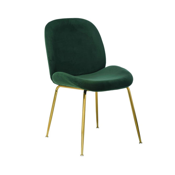 Astra Dining Chair Green Velvet with Gold Leg