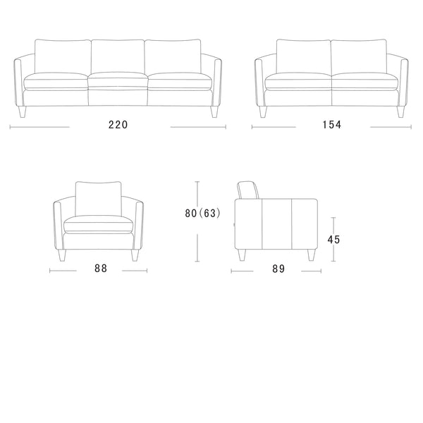 Churchill : Leather Sofa with Metal Legs - Modern Home Furniture