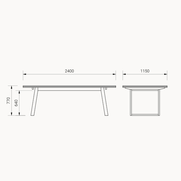 Clayton Dining Table Schematic drawings