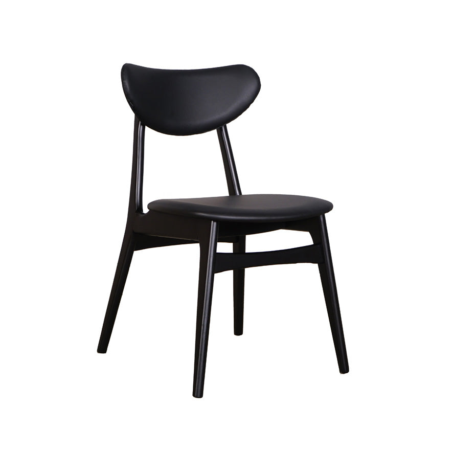 Falkland Dining Chair Oak Black Timber Frame padded seat & back in Black