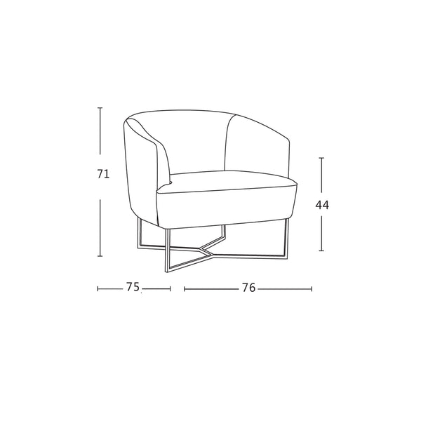 Gatwick : Accent Chair Gold Base | Arm Chair - Modern Home Furniture