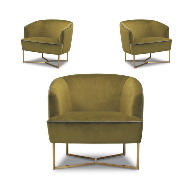 Gatwick : Accent Chair Gold Base | Arm Chair - Modern Home Furniture
