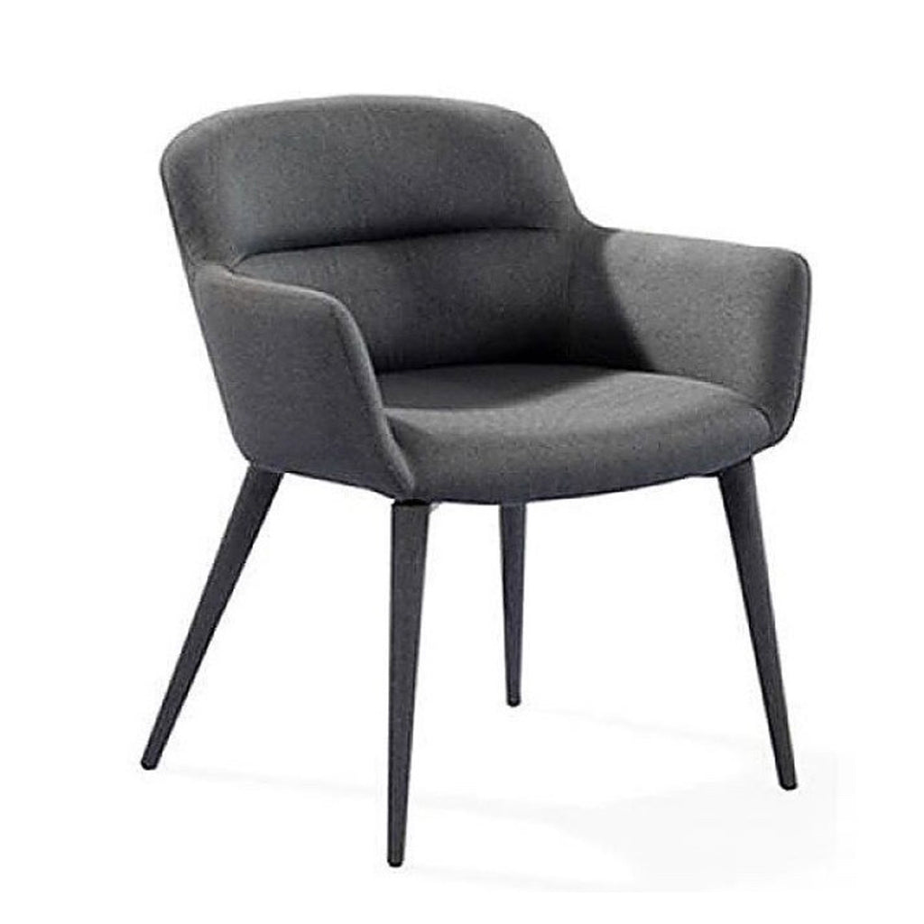 Heston : Dining Chair in Charcoal Grey Fabric - Modern Home Furniture
