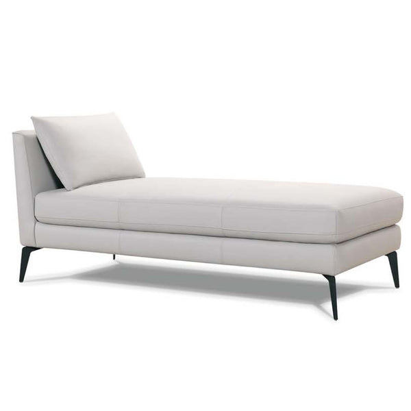 Jasper : Chaise Sofa in Fabric or Leather with Black Legs - Modern Home Furniture