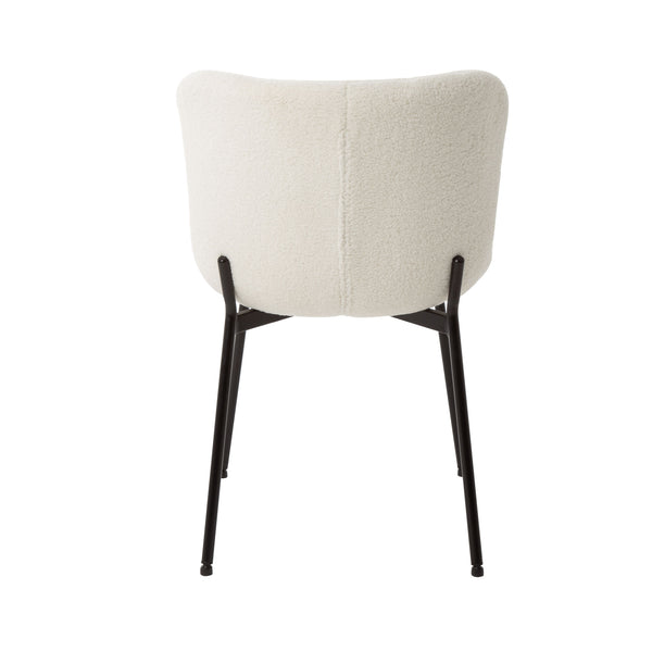 Jed : Dining Chair White Fabric