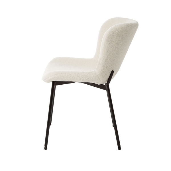 Jed : Dining Chair White Fabric
