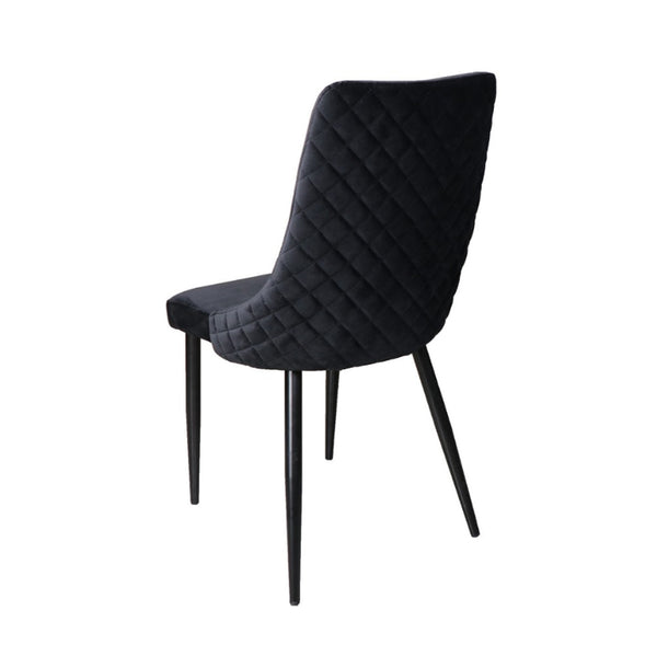Juno chair black velvet quilted back