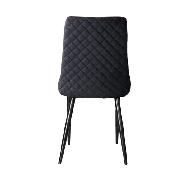 Juno chair black velvet quilted back