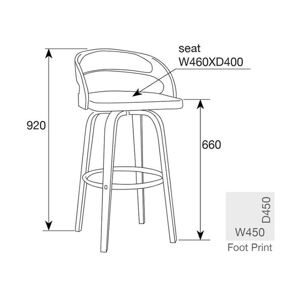 Leopard : Bar Stool Black Seat