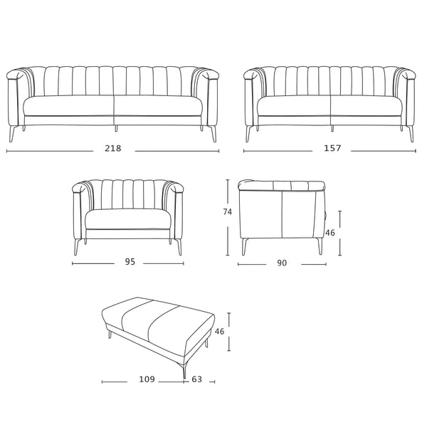 Lily : Leather Sofa - Modern Home Furniture