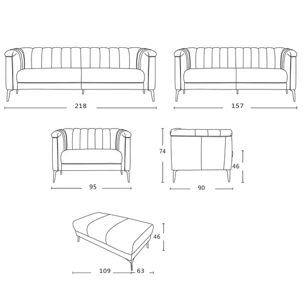 Lily : Fabric Sofa - Modern Home Furniture