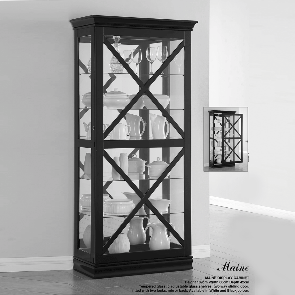 Maine Display Cabinet Black