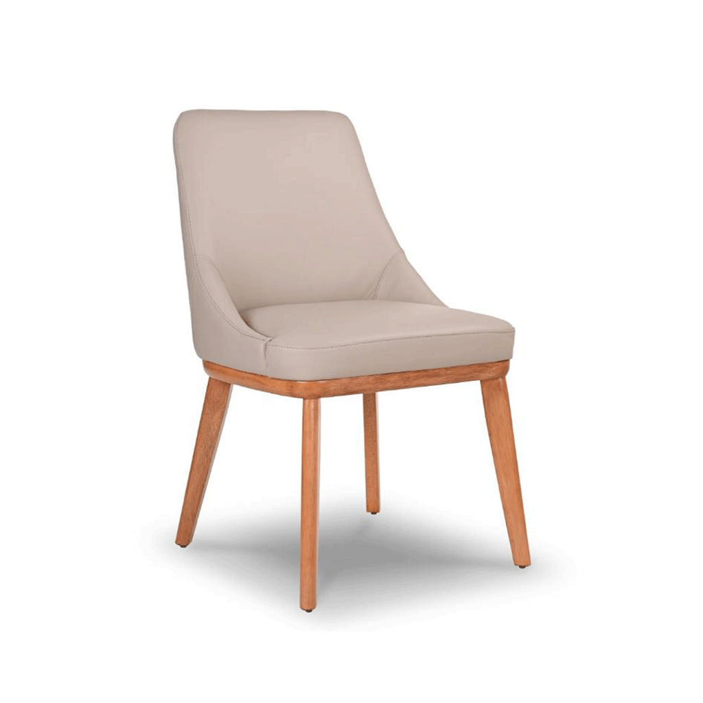 Marco : Dining Chair Mocha Leather Natural Leg