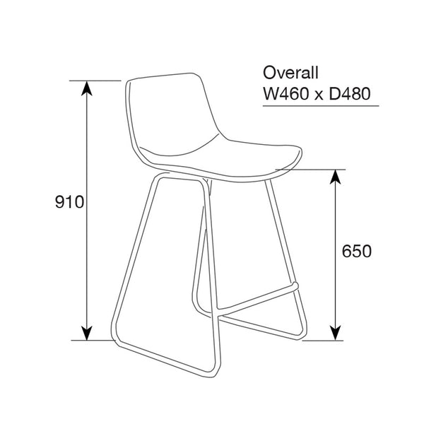 Mendel : Skid base bar stool - Modern Home Furniture