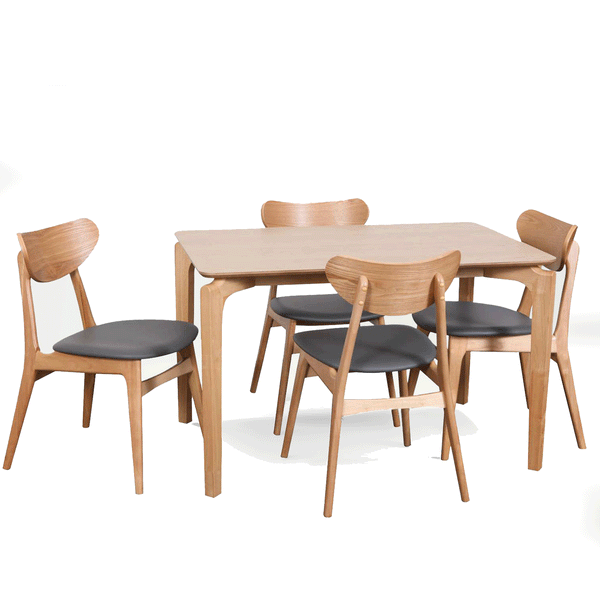 Nordic: Dining Table with 4 Finland Chairs