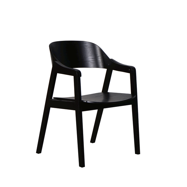 Norway : Dining Chair Solid Seat Black