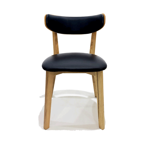 Oliver : Timber Dining Chair Black PU