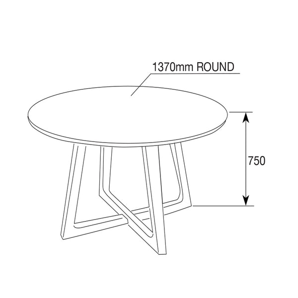 Pascal : Round Dining Table with Matt Black Base - Modern Home Furniture