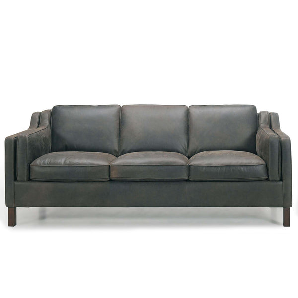 Railey : Vintage Leather Sofa with & Timber Leg - Modern Home Furniture