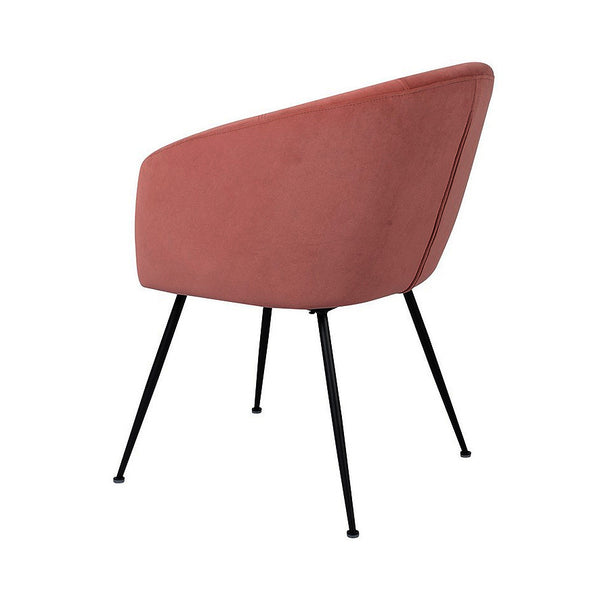 Rose dining Chair in Blush Velvet Fabric Back