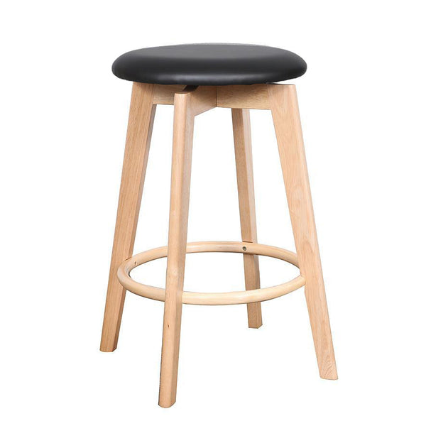 Sandown bar stool natural fram black pu