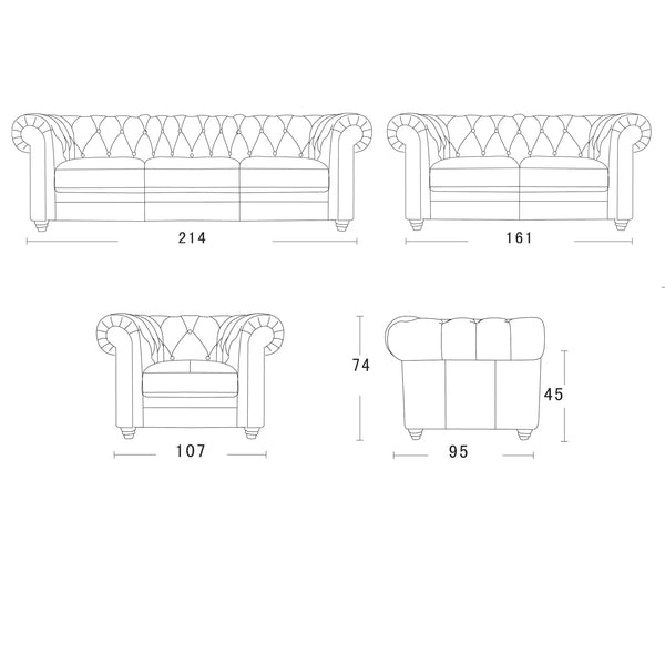 Vintage Chesterfield Sofa Schematics