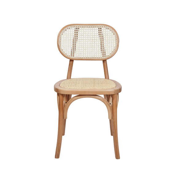 Willow dining chair in Beech Wood with Rattan back