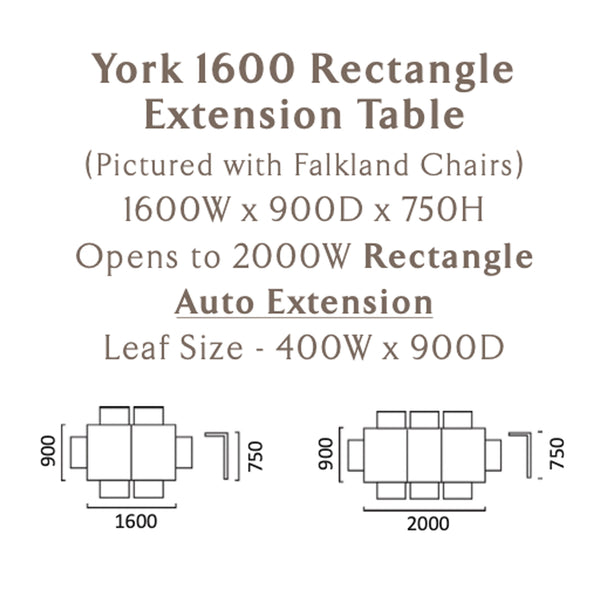 York: Extension Dining Table