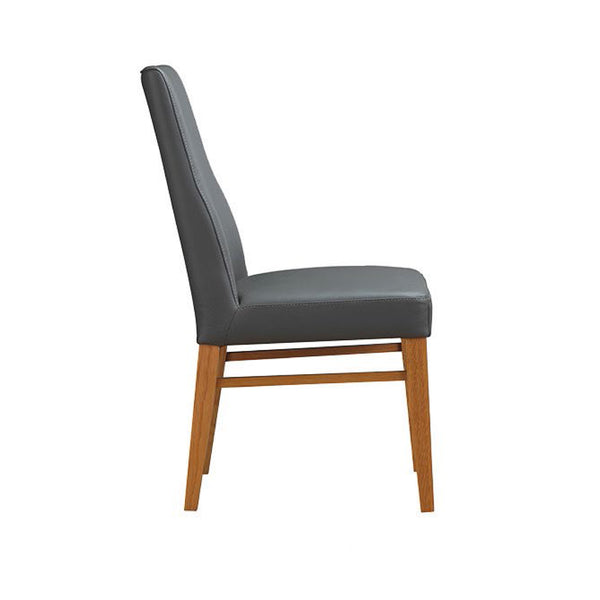 Zack dining chair in leather Grey